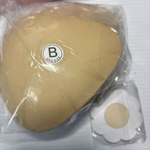 Invisible Bra Silicone Skin Tone Women's Size B - New in Box